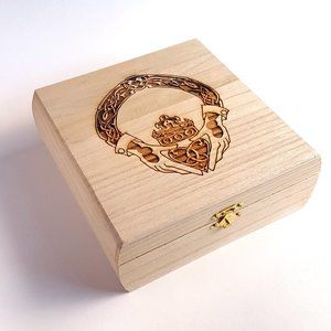 Irish Claddagh Latched Wooden Keepsake Box